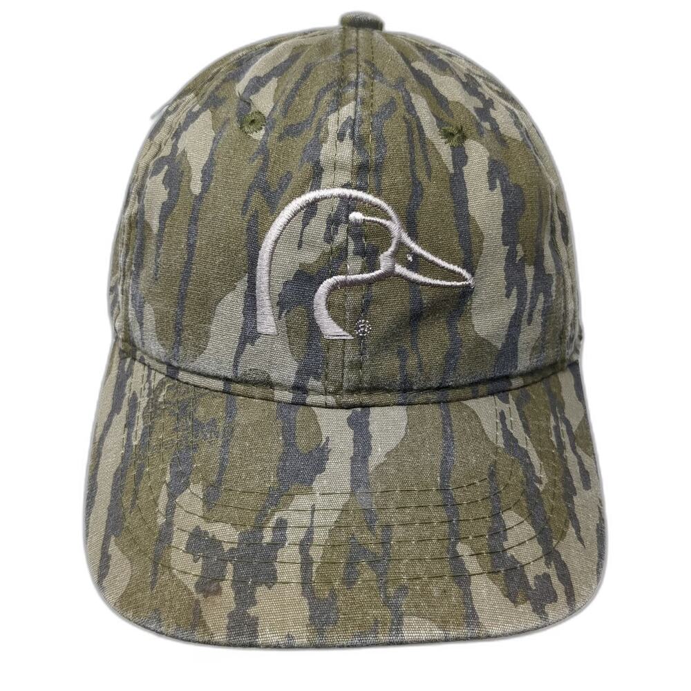 Ducks Unlimited Baseball Cap Green One Size Camo Duck Head Slideback hat